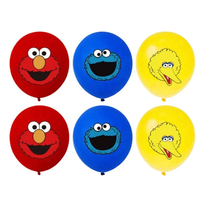 Birthday Party Decoration Set Supplies Cartoon Sesame Streets Birthday Party Supplies Tableware Balloon Cake Topper Banner Plate