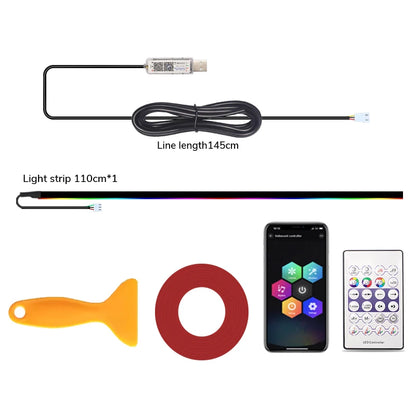RGB USB Car Interior Decorative Lamps Strips Atmosphere Lamp Skylight Ambient Light App Remote Control Atmosphere Lamp Universal