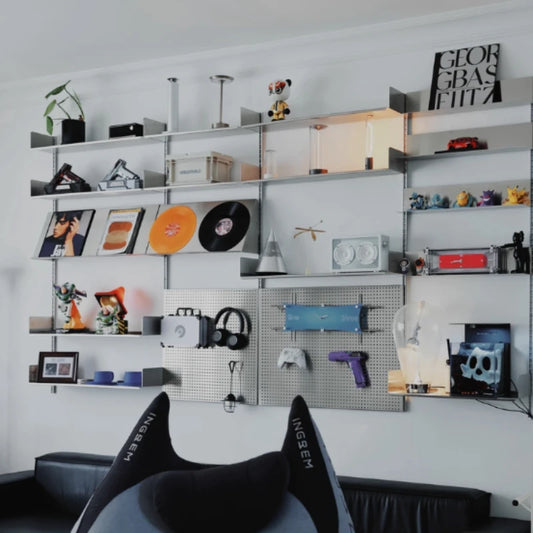 Stainless Steel DIY Bookcase for Living Room Modular Storage Shelf  Space Saving Display Organizer Wall Mounted Showcase System