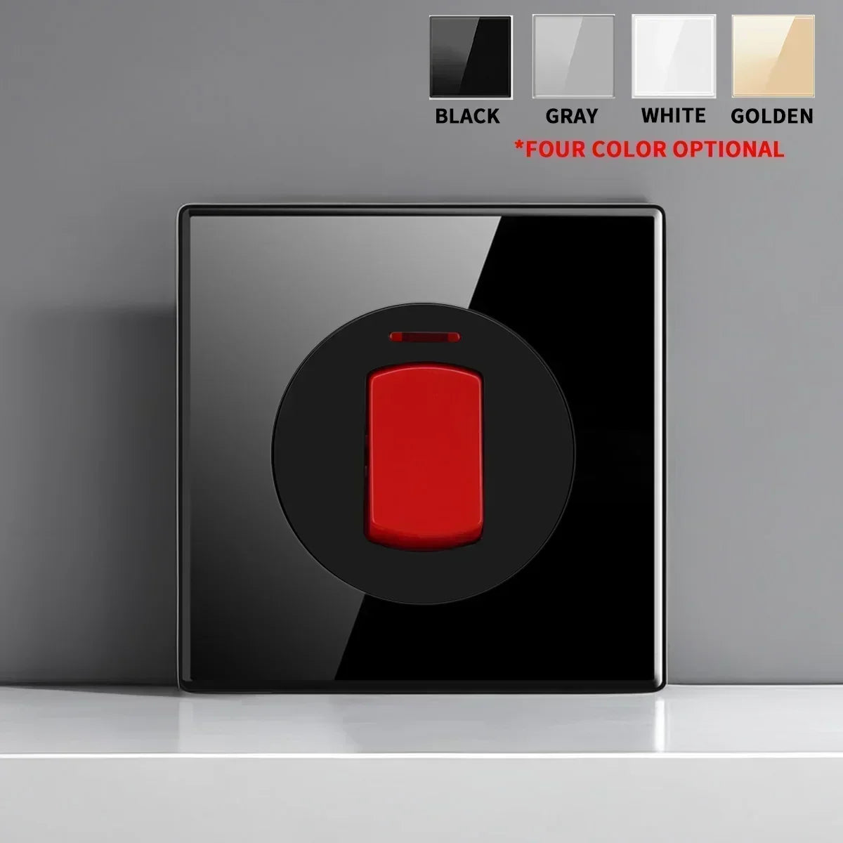 British French Standard Tempered Glass Switch Socket with Indicator Light Self-Reset 1 2 3 4 Gang Wall Panel Outlets 2usb Socket