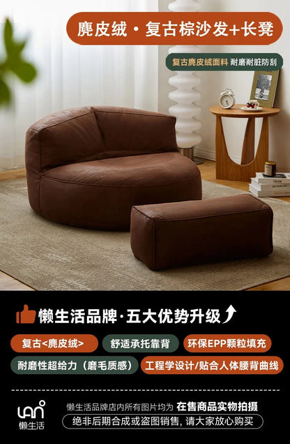 LSLeather Nordic Living Room Sofa Luxury Modern Cute Puff Couch Living Room Nordic Recliner Woonkamerbanken Living Room Furnitur