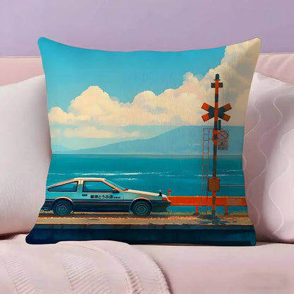 Classic retro car AE86 Pillow Case Pillowcase Ultra Soft Skin Friendly Fabric Cloud Like Comfort & Concealed Zipper
