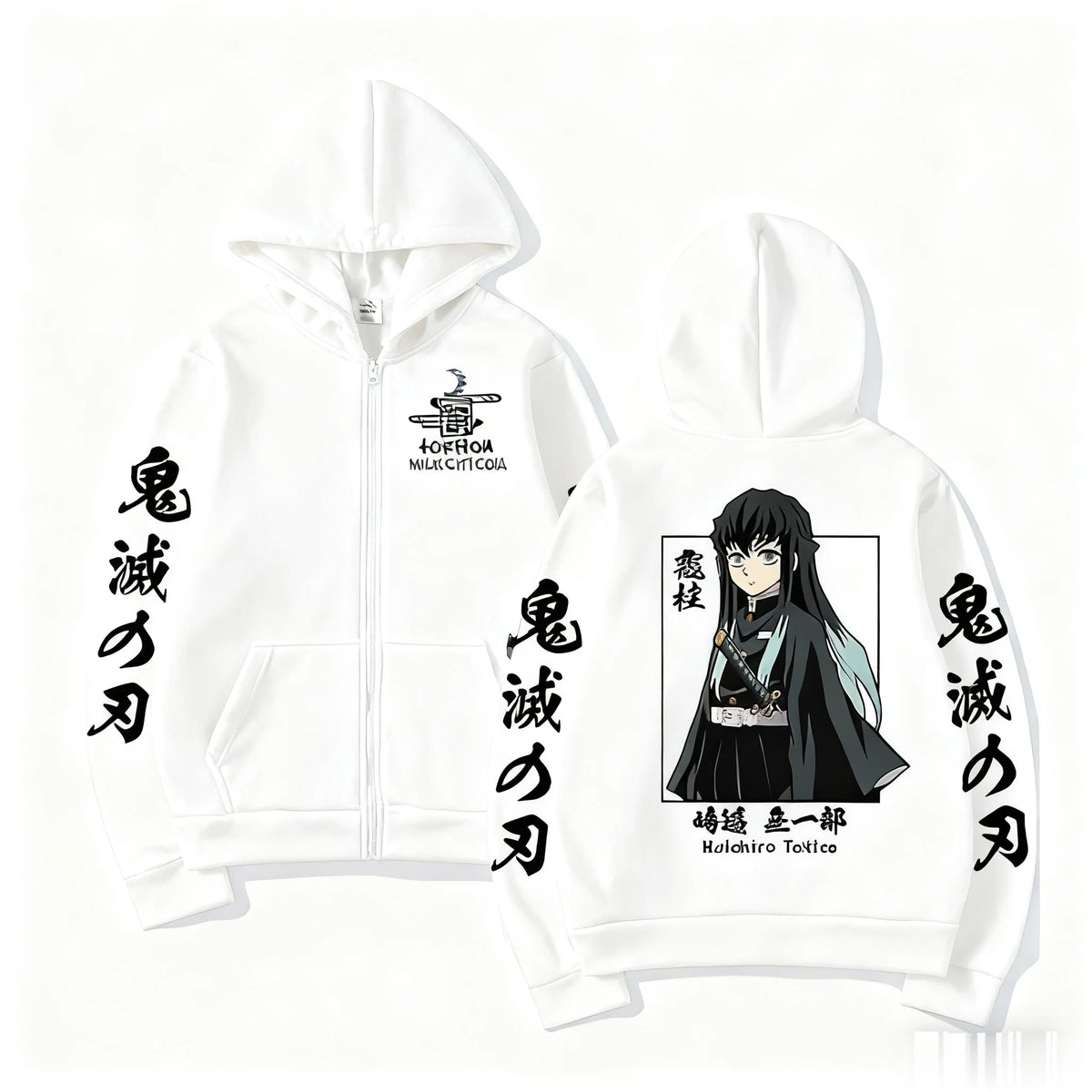Demon Slayer Muichiro Tokit Hoodie Anime Jacket Zip Up Casual Tops Streetwear 2026 Autumn Winter Long Sleeve Pullover Men Women