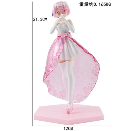 Anime Rem Figure Wedding Dress Crystal Dress Dress Up Figure RE: Zero-Starting Life in Another World Model Toy Action Figure