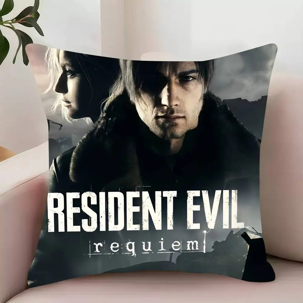 R-Resident Evil Game R-Requiem Leon  Pillow Case Decor Protective Covers Comfortable soft for Sofa Living Room Home office