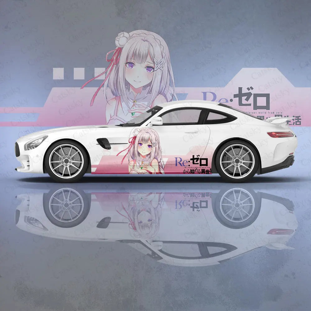 Emilia Re Zero Anime Girl Car Body Stickers Anime Itasha Car Side Decal Sticker Car Body Sticker Car Body Decoration Stickers