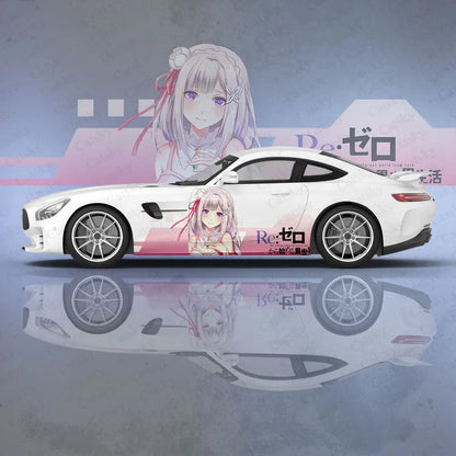 Emilia Re Zero Anime Girl Car Body Stickers Anime Itasha Car Side Decal Sticker Car Body Sticker Car Body Decoration Stickers