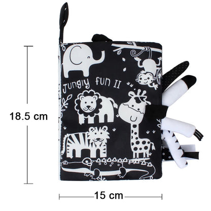 Soft Baby Books 3D Touch Feel High Contrast Cloth Book Sensory Early Learning Stroller Toys for Infant Toddler Gifts 0-12 Months
