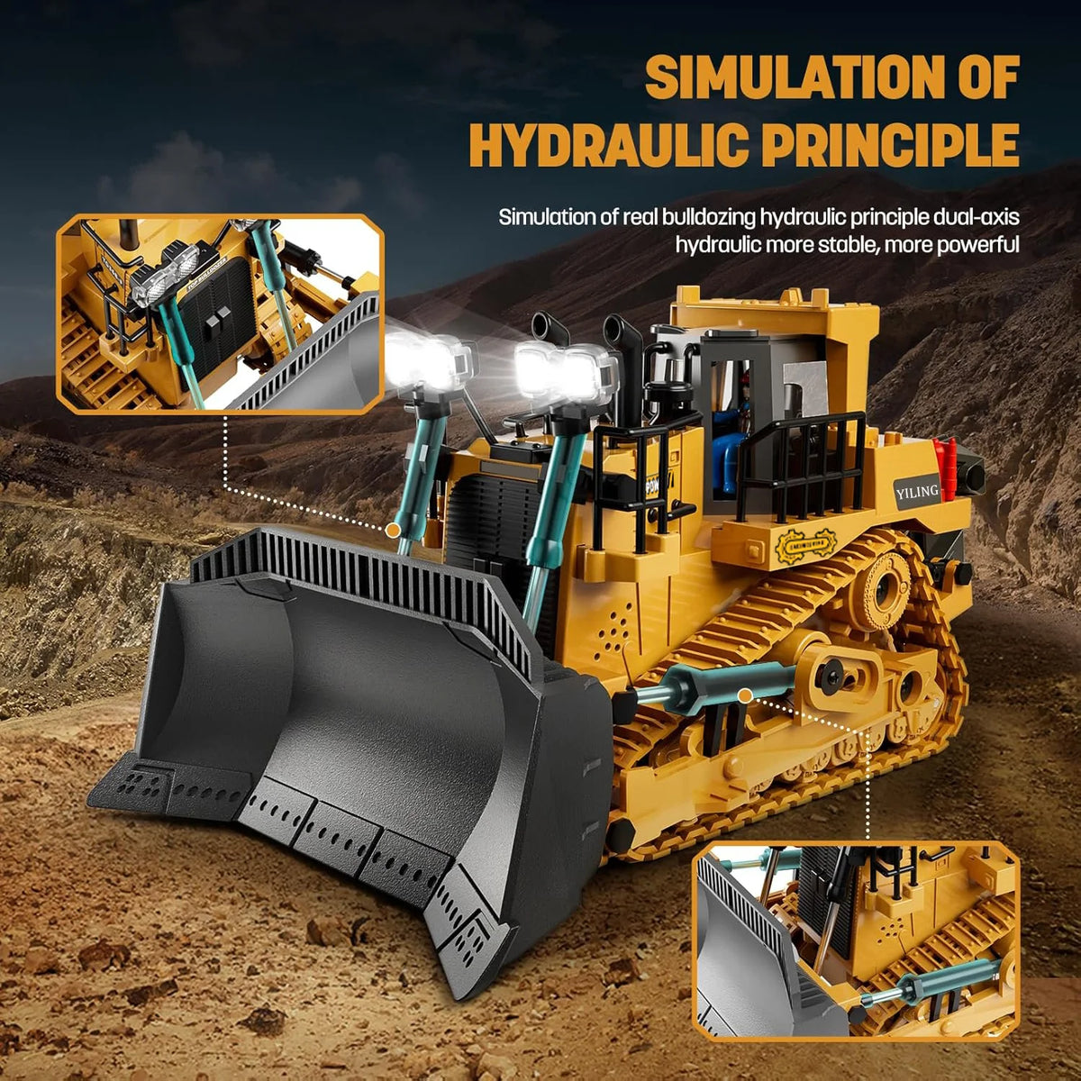 RC Excavator Dump Truck Bulldozer Diecast Construction Vehicle Alloy Remote Control Engineering Car Toy for Children Boys