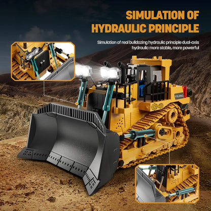 RC Excavator Dump Truck Bulldozer Diecast Construction Vehicle Alloy Remote Control Engineering Car Toy for Children Boys