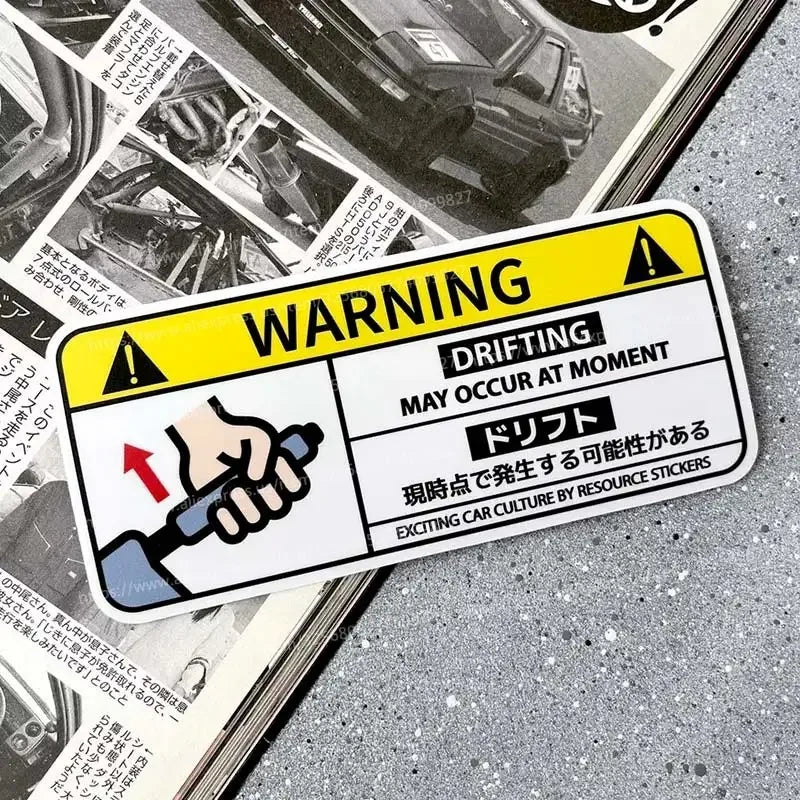 Cartoon Car Sticker Warning Airbag Check Warning Decal Anime Waterproof Car Accessories Stickers SH40 Mini Cooper Accessories