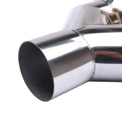 Universal Stainless Steel Exhaust Tailpipe Muffler 63mm Inlet 76mm Outlet Double Cylinder For Car Exhaust System Replacement