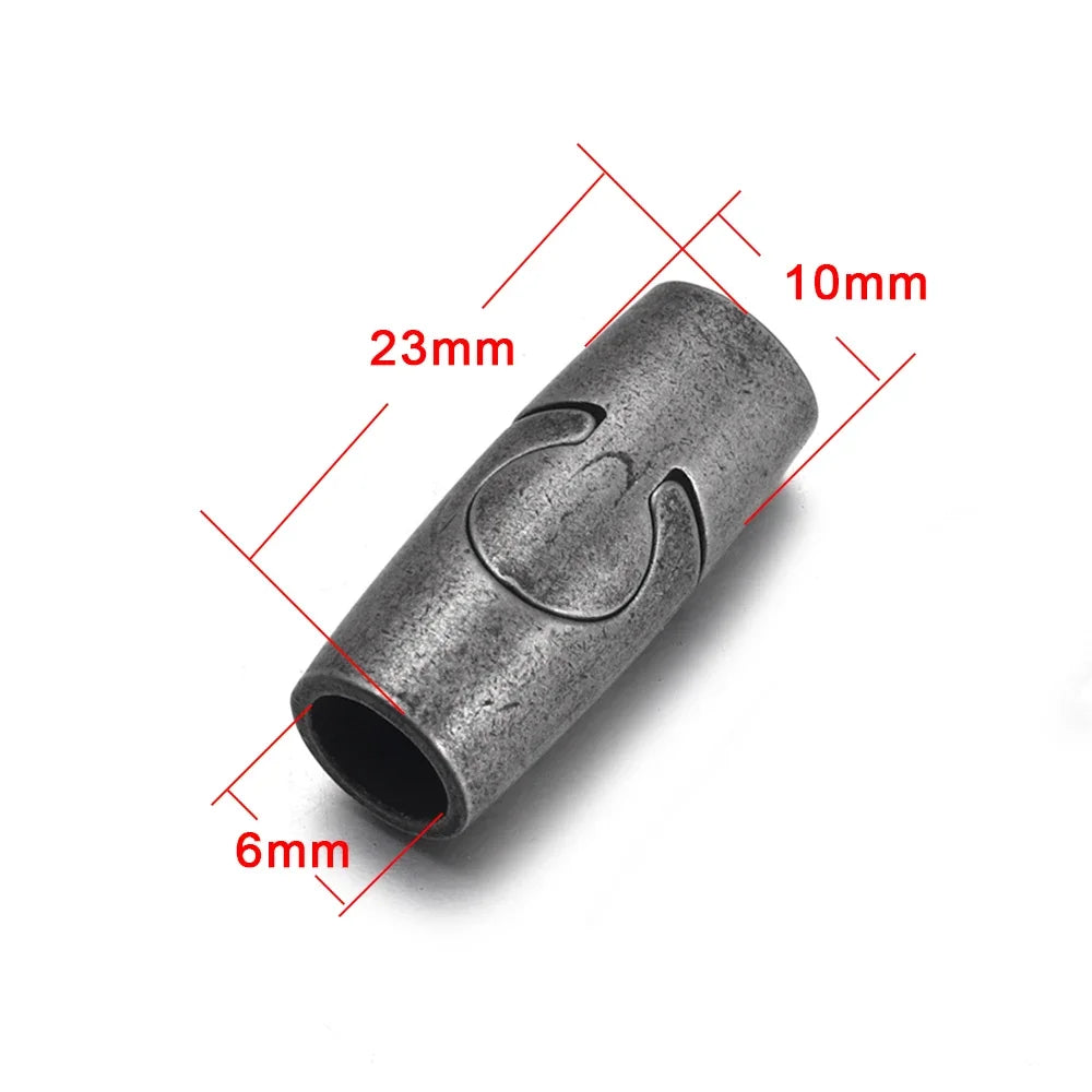 Stainless Steel Magnetic Clasp Hole 6mm 8mm Leather Cord Clasps Magnet Lace Buckle DIY Jewelry Making Bracelet Supplies