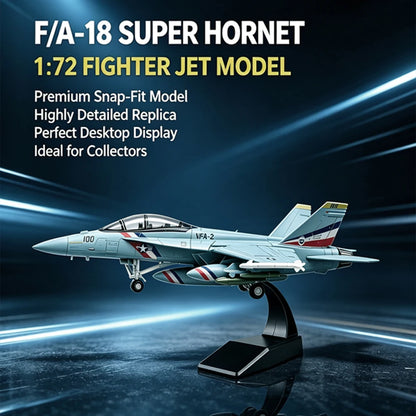 Super Hornet Military Model, Carrier‑based Attack Jet, No Glue No Paint Assembly Plane, Desktop Ornament, Collectible Gift Toy.