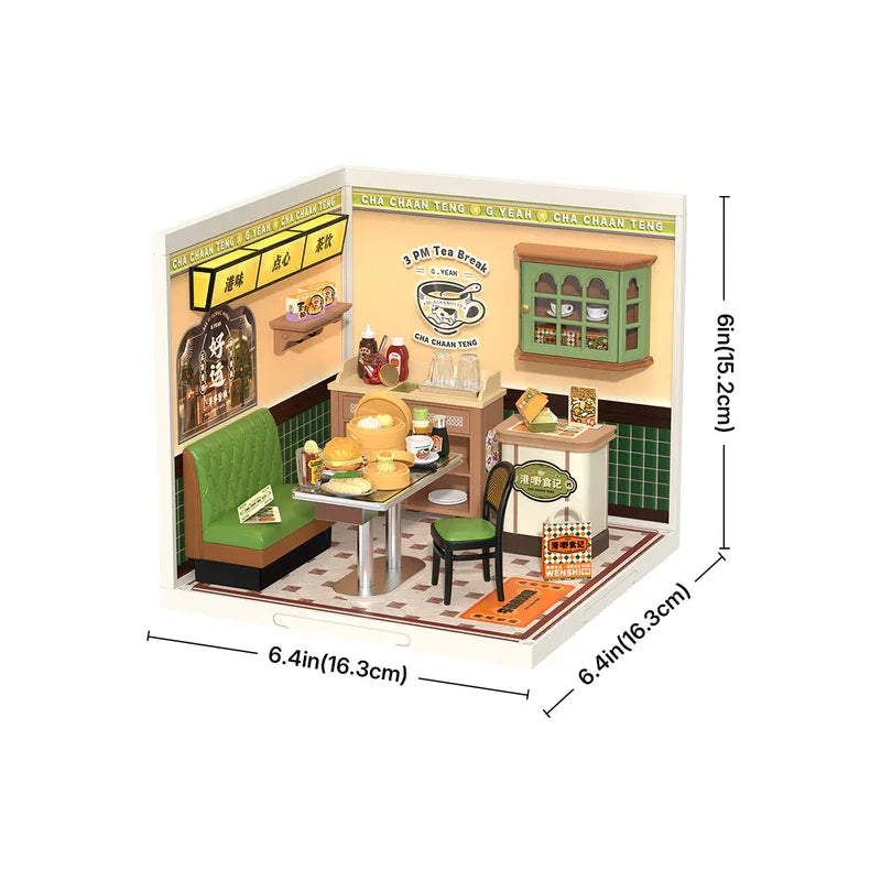 Rolife DIY Miniature House Kit Model Building Craft Kit with LED for Adults Kids Panda Hot Pot and Night Out Food Stall