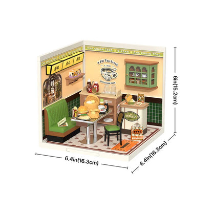 Rolife DIY Miniature House Kit Model Building Craft Kit with LED for Adults Kids Panda Hot Pot and Night Out Food Stall