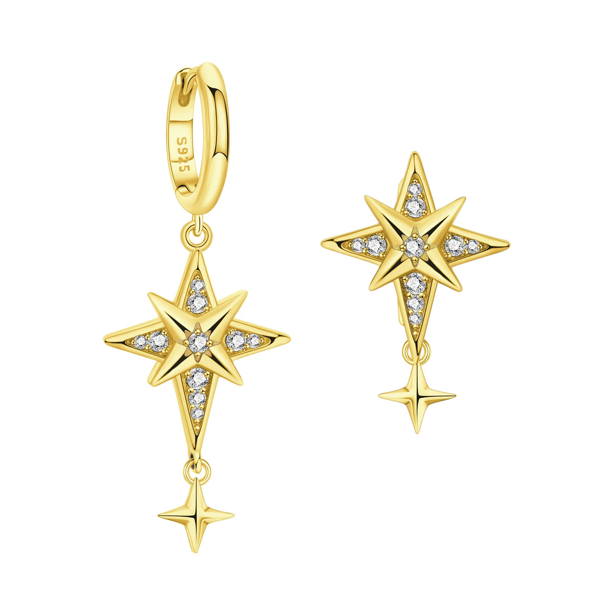 Orstarry 925 Sterling Silver Asymmetric Design Earring Key Lock Earrings Drop Earrings For Women Party Gifts Trendy Jewelry