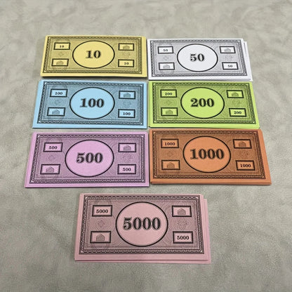 150 pcs Game Prop Money, Refill Pack with 7 Denominations, Ideal for Family Entertainment Parties and Outdoor Games