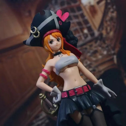 20CM Anime Nami Black Clothes Action Figure ONE PIECE FILM RED Dress Up Figurine PVC Collectible Model Toy Kid Gift