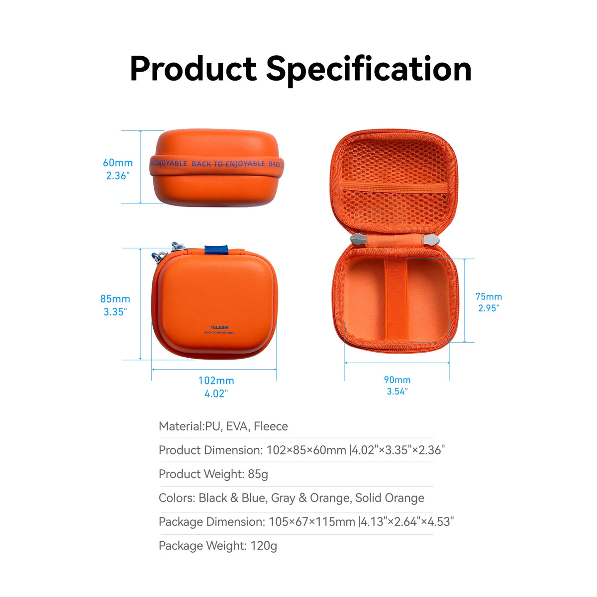 TELESIN DisAdv Mini Storage Protection Bag Carrying Case for DJI OSMO Action 6 5pro 4 3 GoPro Hero Insta 360 Ace Ace pro 2