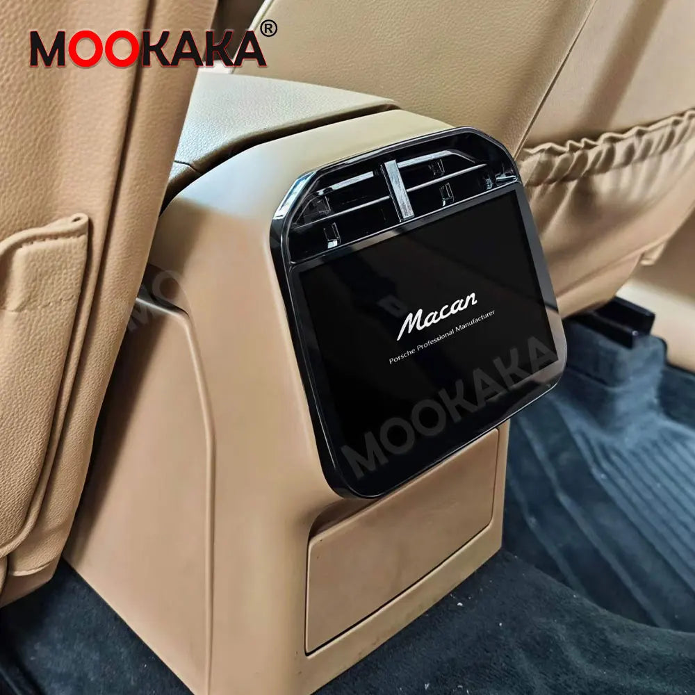 Car Rear LCD Air Conditioning Screen For Porsche Macan 2013-2025 Android Auto Carplay Co-pilot Passenger Entertainment Display