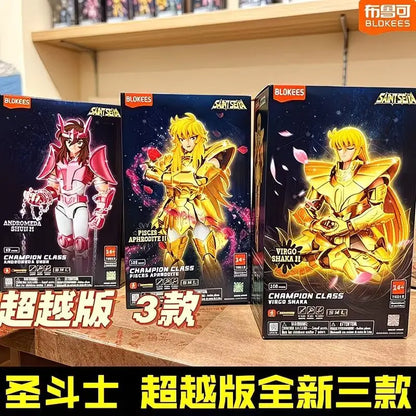 New Blokees Saint Seiya Champion Class Shun Virgo Pisces Snap Fit Model Kit PVC Articulated Action Figure Collectible Toy Gift