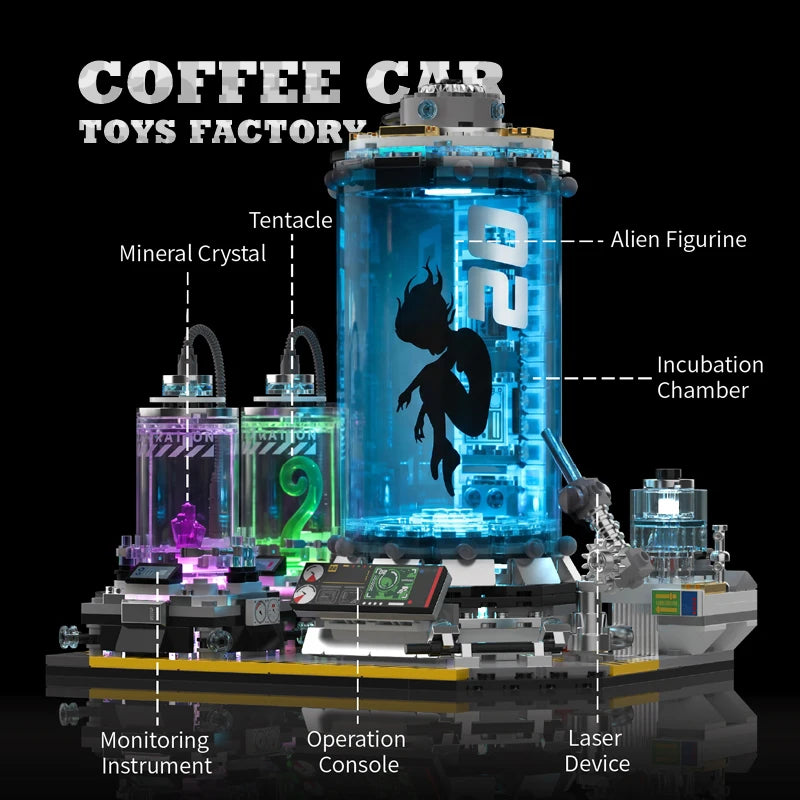 703Pcs Sci-Fi Robot Interstellar Cultivation Pod MOC Bricks Toys Space Extra-terrestrial Lab Building Blocks 3D Model Adult Gift