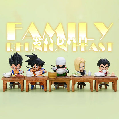 Dragon Ball Z Vegeta Figure Son Goku Son Gohan Kuririn Android 18 Eating 8cm Pvc Action Figures Collection Model Toys Gifts