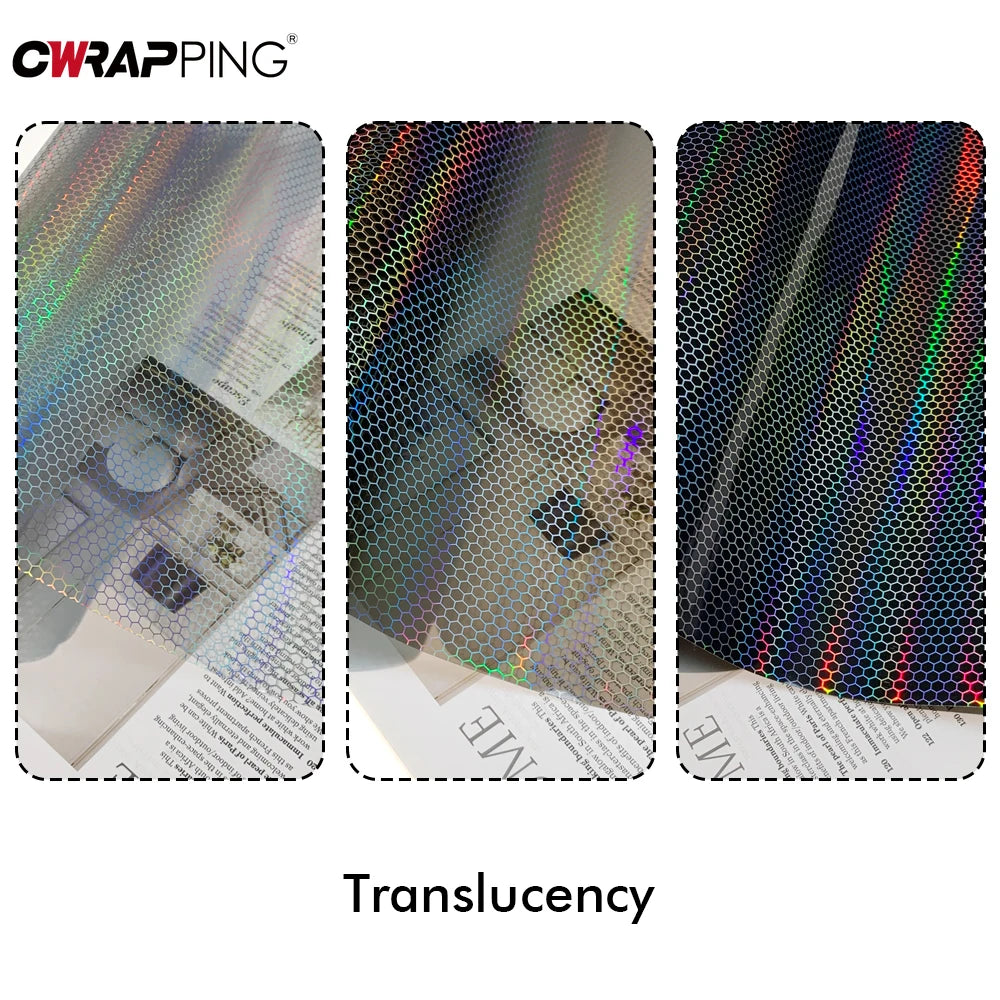 CarHeadlights Taillight  Laser Honeycomb Lamp Vinyl Wrap Fog Light Taillight Stickers Automobile Headlight Tint Waterproof Films