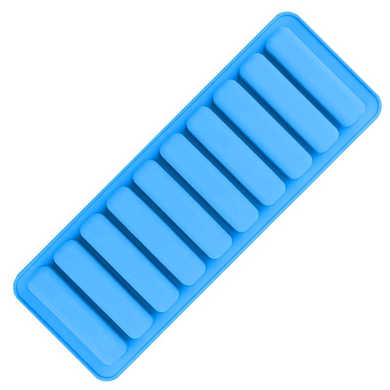Long Strip Silicone Mold 10 Cavity Finger Shaped Chocolate Rectangular Cereal Chocolate Bar Cookie Ice Cube Trays Baking Tools