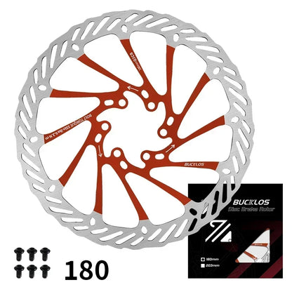 BUCKLOS Ultralight MTB Bike Hydraulic Disc Brake Rotor 160/180/203mm Mountain Road Racing Bicycle Brake Disc with 6 Free Bolts
