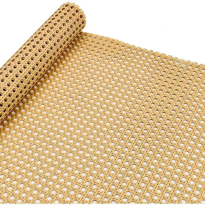DIY Handwoven Synthetic Poly Rattan Webbing Roll Faux Cane Mesh Open Weave Plastic for Home Decor Projects