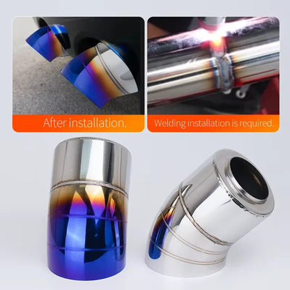 Universal 51mm 63mm Exhaust Muffler Tip Stainless Steel Welded Tailpipe Muffler Nozzle 2 Inch 2.5 Inch Exhaust Car Accessories