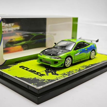 Transcend Model 1:64 Mitsubishi Eclipse Paul Walker Brians Ride Alloy Diecast Model Car Collectible Gift