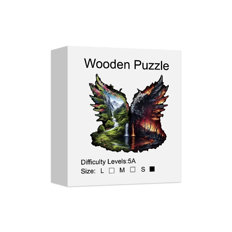 Landscape Theme Wooden Puzzle For Adults, Irregular Animal Shaped Pieces, High-difficulty Magic Puzzle Intellectual Toys