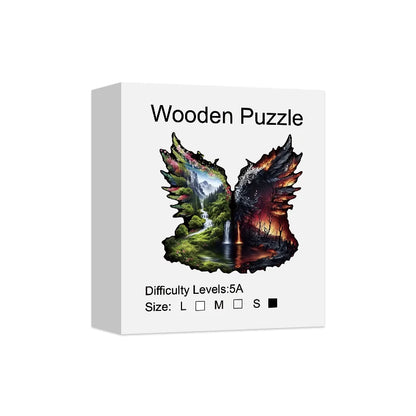 Landscape Theme Wooden Puzzle For Adults, Irregular Animal Shaped Pieces, High-difficulty Magic Puzzle Intellectual Toys