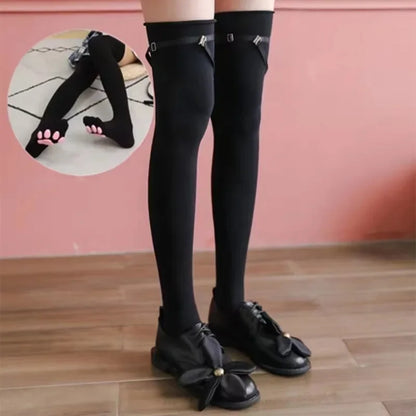 Womens Over Above Knee Socks Thigh High Stockings Kitten Claw Cat Paw Pad Ladies pink 3D Long Sock Cosplay Harajuku Y2k female
