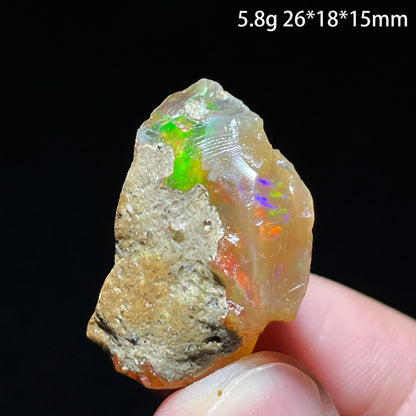 Natural Rare Colorful Ethiopia Opal (Need In Water) Gem Mineral Healing Quartz Crystals Gemstone Shooting Under Lighting