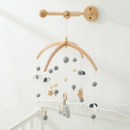 Baby Rattle Toy Wooden Mobile Bracket Fixed To The Wall 0-12 Months Holder Baby Crochet Bed Bell Hanging Toy Stand Baby Crib Toy
