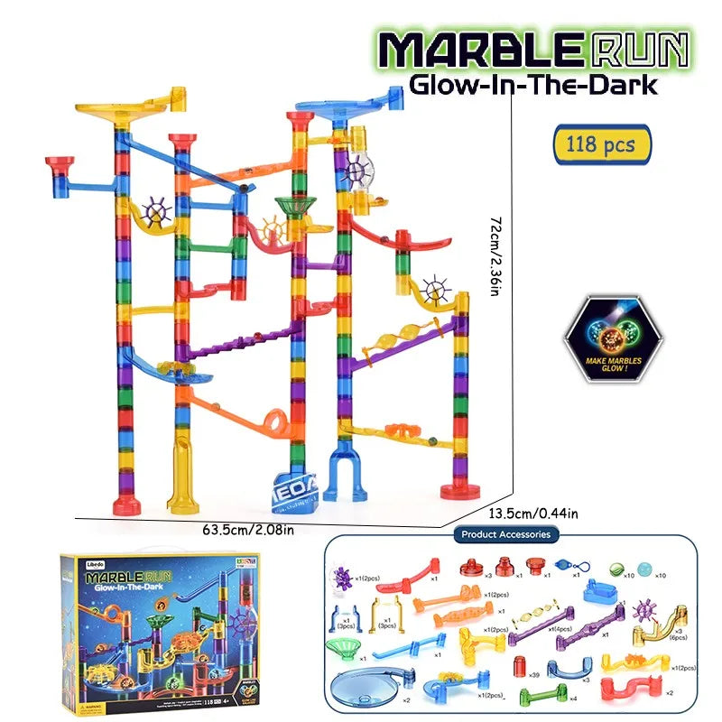 Safety Material Educational Toys Marble Toys Ball Track Assembly Building Blocks Kids' Marbel Run Toys Rail Track