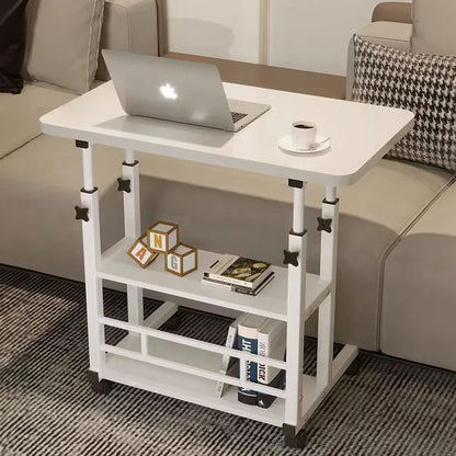 Height Adjustable Mobile Table Overbed Desk with Wheels Multi Color