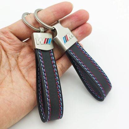Leather Car Keyring For BMW M Sport E39 E46 E90 E60 E30 E36 E87 E53 F15 F16 F20 F30 X3 X5 X6 Z4 M2 M3 M4 M5 Keychain Accessories