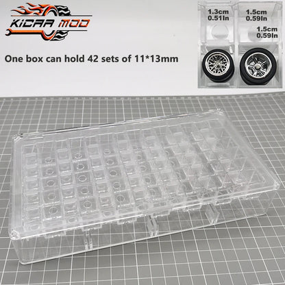 Acrylic Display Storage Box For 1/64 Model Car Wheel Hubs MINIGT Matchbox Tomica Wheels Model Hobby Collection