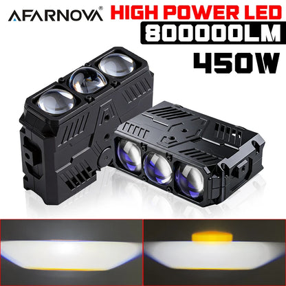 450W Car Grill Led Work Light Bar 3000K 6000K Projector Led Bar White Yellow Spotlights Grille Lights Motorcycle Offroad Truck