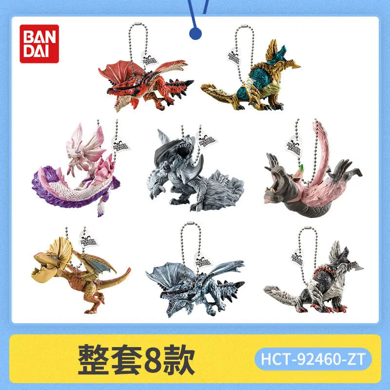 Bandai Capcom Monster Hunter Rathalos Pvc Figure Keychain Backpack Bag Pendant Collectible Hanging Charm For Adult Collectors