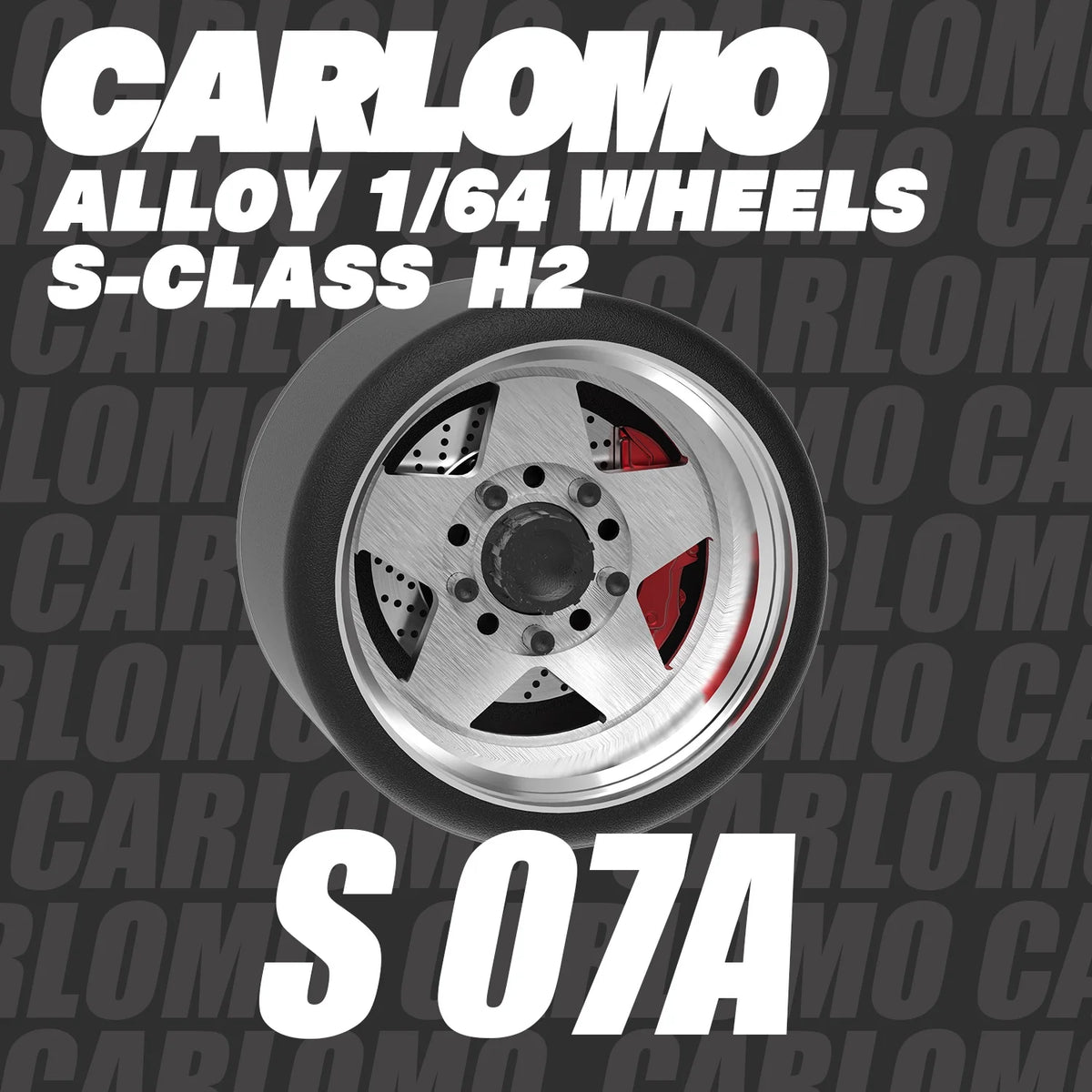 Carlomo S-Class Brand New 1/64 Alloy Wheels Rubber Tires with Brake Disc Assembly Rims for Model Diecast Car for model cars
