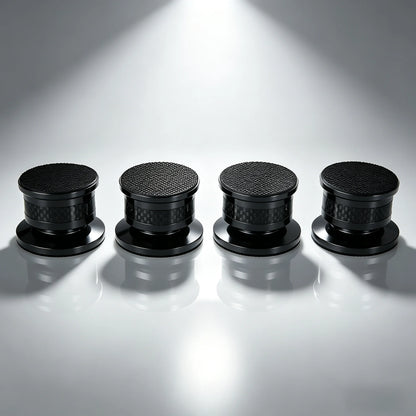 Professional Audio Speaker Foot Set (4 Pieces) Carbon Fiber Aluminum Alloy Speaker Foot Sole Speaker Foot Strap with 8 Anti Slip