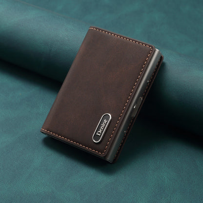 Denior Magsafe Magnetic Card Bag, Press Type Automatic Pop-Up Multifunctional Card Box, Can Hold 6-10 Credit Cards Leather Walle