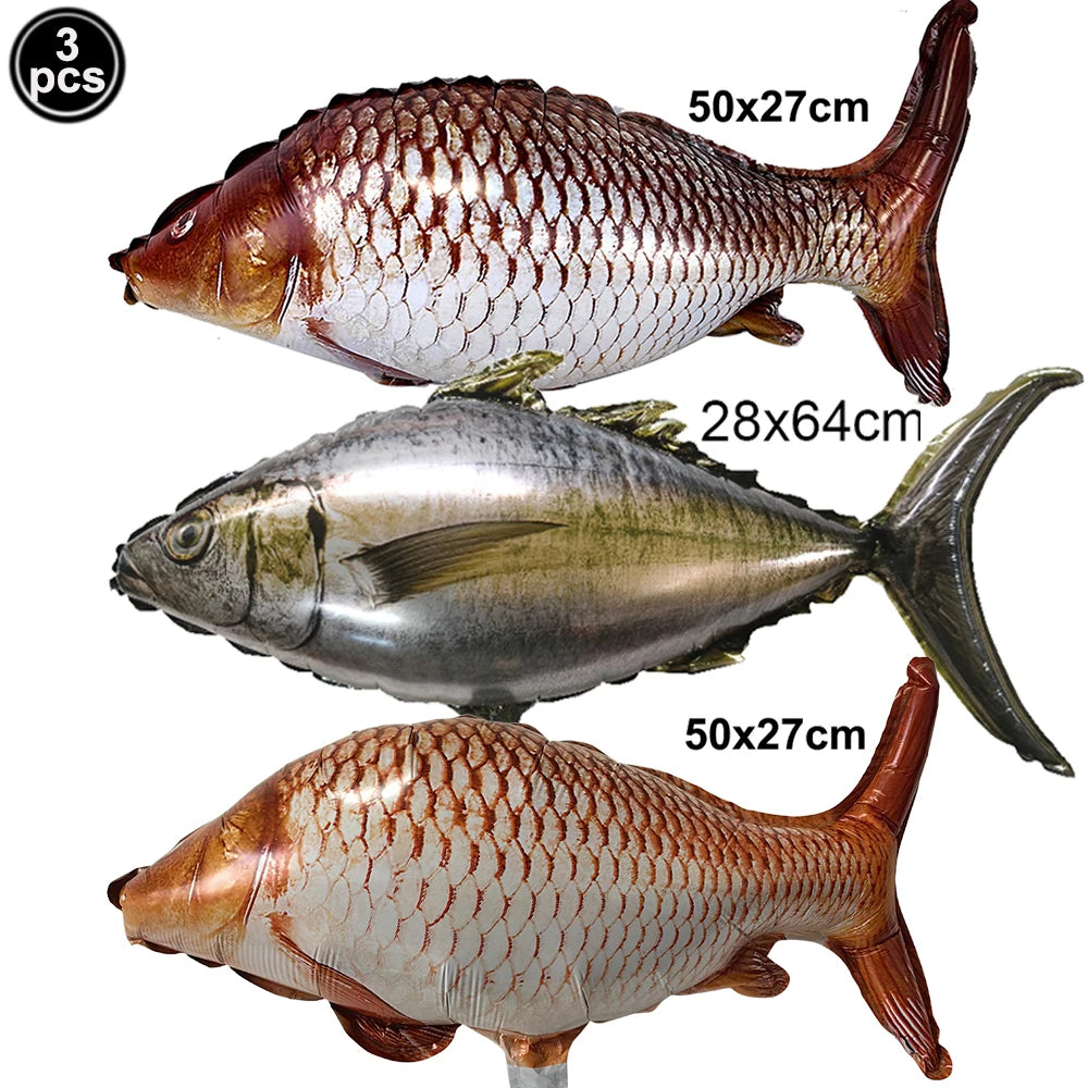Fish Balloons Realistic Balloons Fishing Birthday Party Decor Cute Inflatable Fish Balloons for Fishing Theme Party Decorations