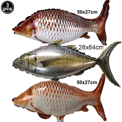 Fish Balloons Realistic Balloons Fishing Birthday Party Decor Cute Inflatable Fish Balloons for Fishing Theme Party Decorations